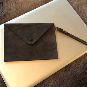 Giorgio Armani Grey Suede Clutch